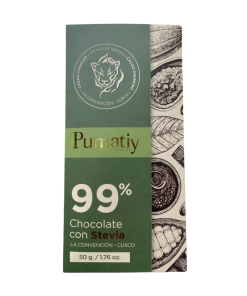 Chuncho Dark Chocolate 99% with Stevia 50gr
